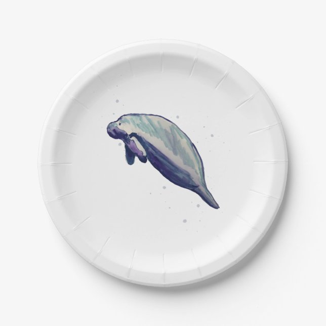 Papierplatte für Manatee-Malerei Pappteller (Vorderseite)