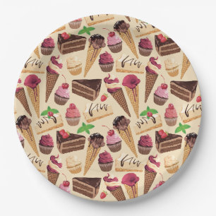 Papierplatte für süße Leckereien Pappteller