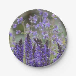 Papierplatte für violette Blumen Pappteller