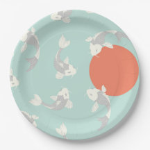 PAPIERPLATTE: JAPANISCHE STIL: KOI FISH PATTERN 