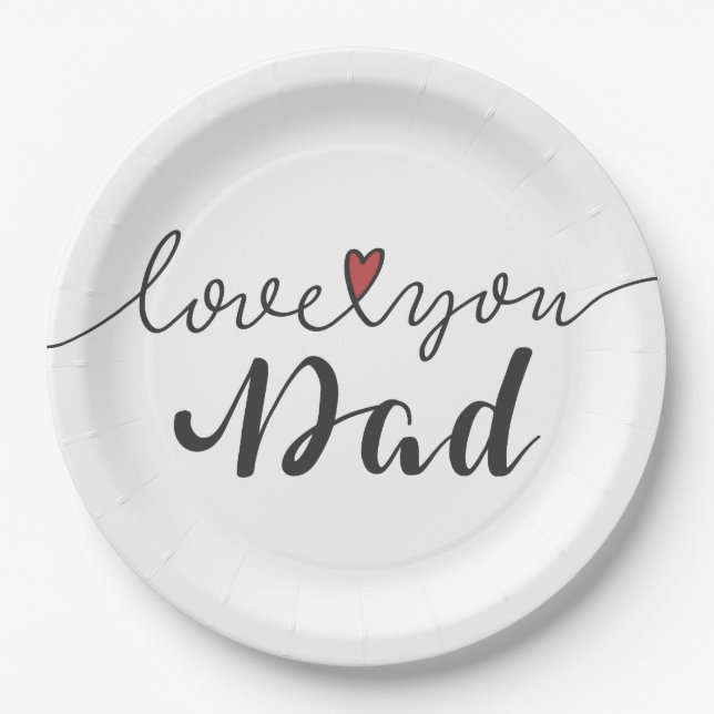 Papierplatte Liebe-Sie Vater-glückliche des Pappteller (Vorderseite)