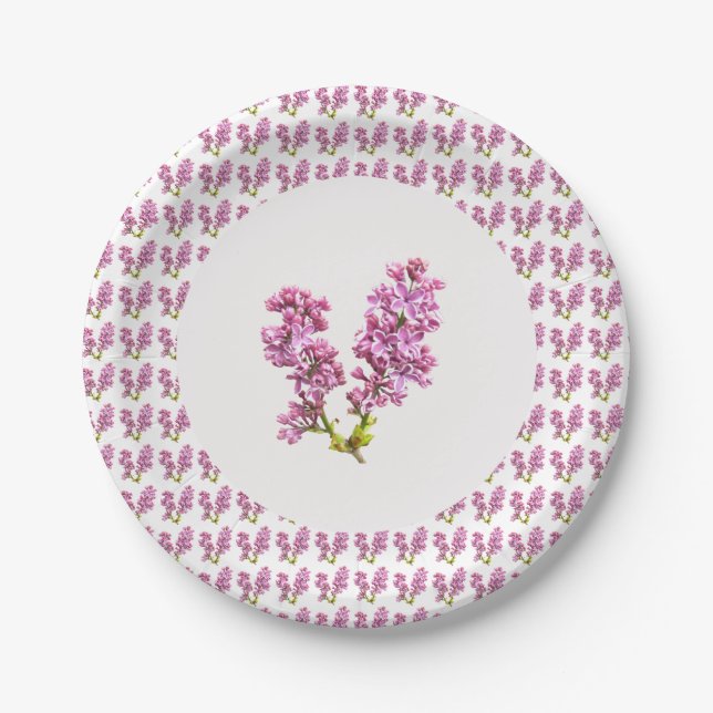 Papierplatte - mehrere Lilacs (vers. 2) Pappteller (Vorderseite)