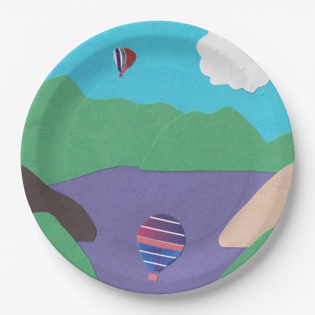 Papierplatte mit Bergsee-Design Pappteller (Vorderseite)