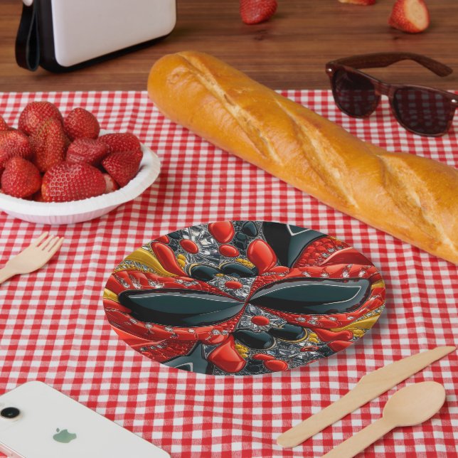 Papierplatte mit deutschem Farbdesign Pappteller (Picknick)