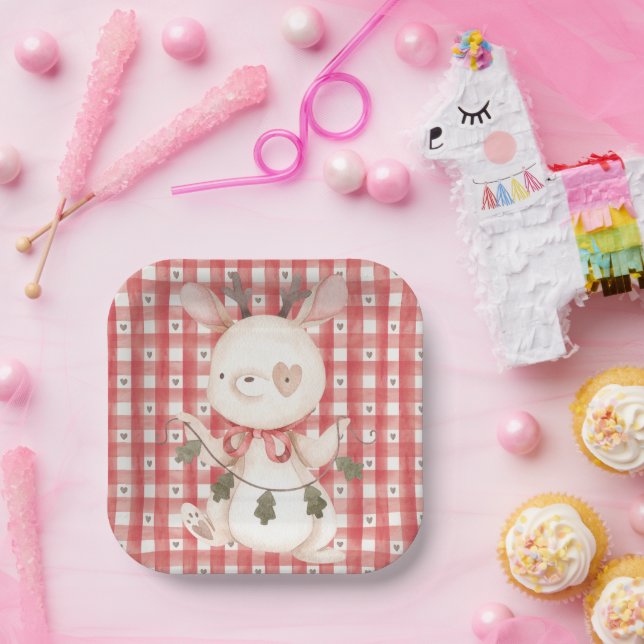 Papierplatte mit Weihnachtsfigur Pappteller (Party)