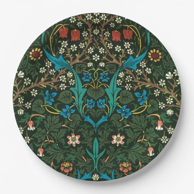 PAPIERPLATTE MIT WILLIAM MORRIS "TULIPS"-DESIGN PAPPTELLER (Vorderseite)
