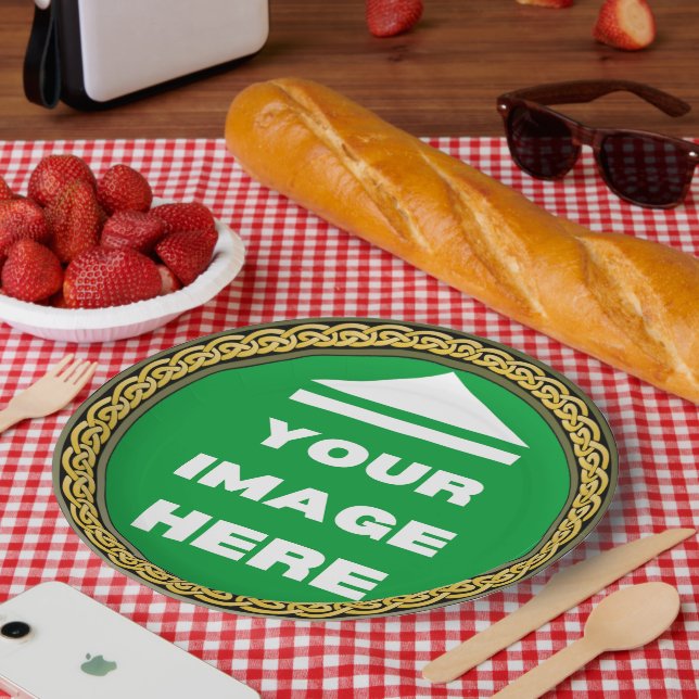 Papierplatte - Personalisiert - Bild hinzufügen /  Pappteller (Picknick)