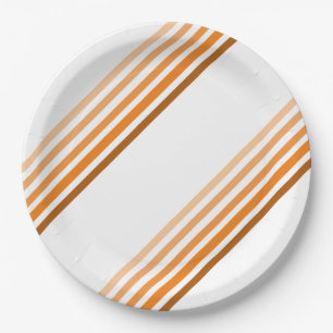 Papierplatte - Schatten der orangen diagonalen Str Pappteller