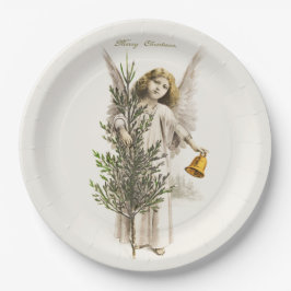 PAPIERPLATTE: WEINCHRISTMAS ANGEL PAPPTELLER