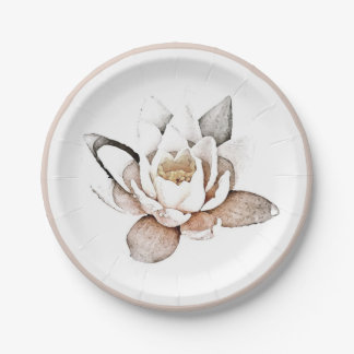 PAPIERPLATTE: WEISSER LOTUS PAPPTELLER