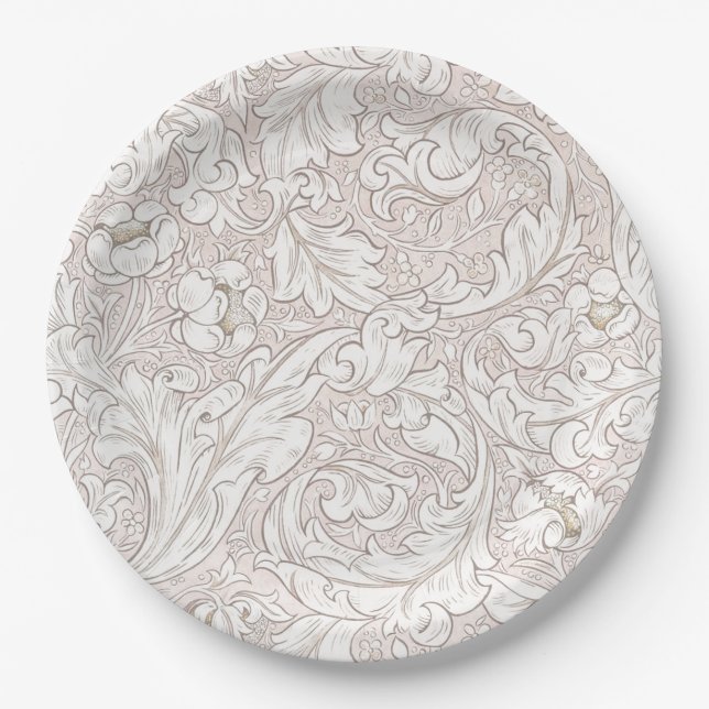 PAPIERPLATTE : WILLIAM MORRIS : FLORALLES PATTER PAPPTELLER (Vorderseite)