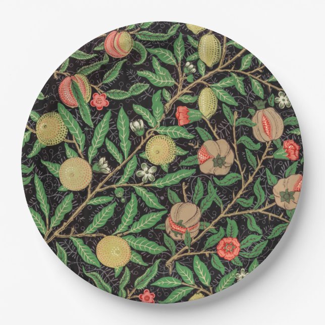 PAPIERPLATTE: WILLIAM MORRIS : POMEGRANATE PAPPTELLER (Vorderseite)
