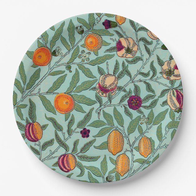 PAPIERPLATTE: WILLIAM MORRIS : POMEGRANATE  PAPPTELLER (Vorderseite)