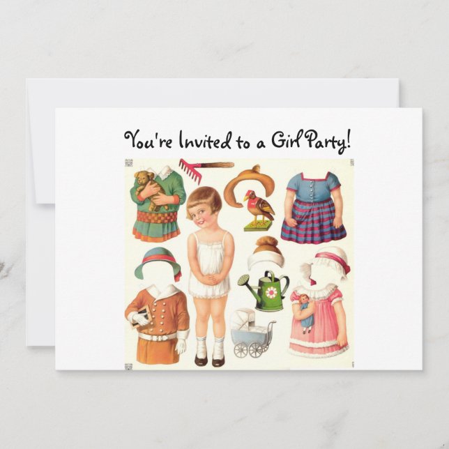 Papierpuppen-Einladungen Einladung (Vorderseite)