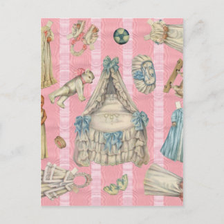 Papierpuppen für viktorianisches Kinderzimmer Postkarte