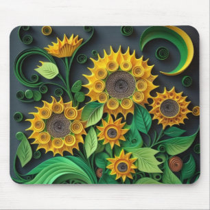 Papierquill Sonnenblumen Mousepad