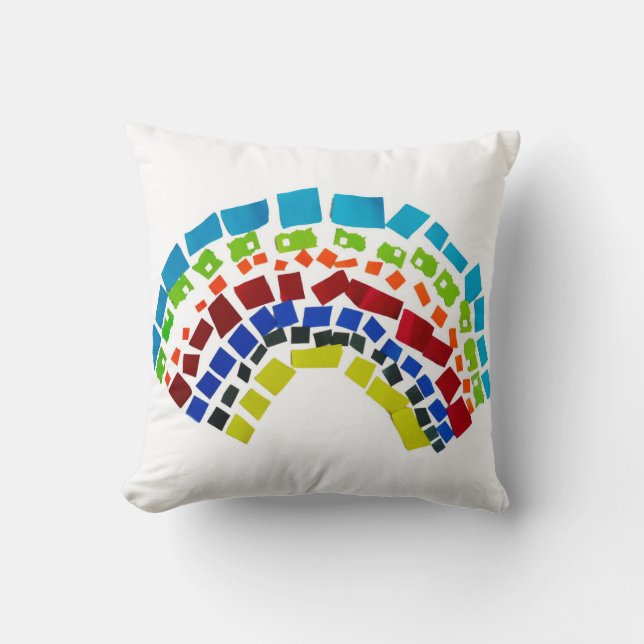 Papierregenbogen Kissen (Vorderseite)