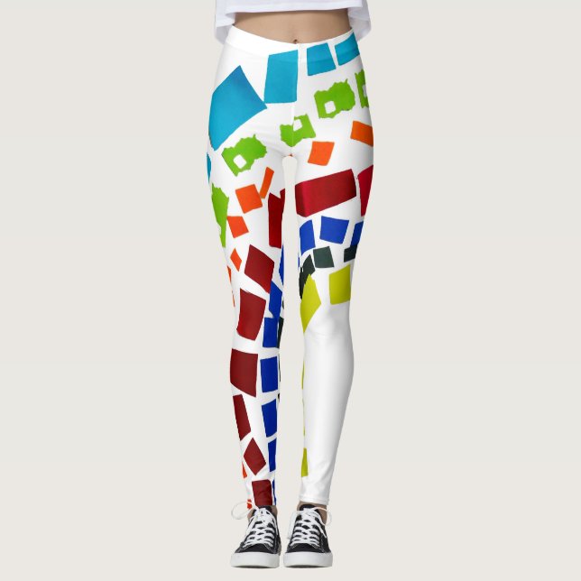 Papierregenbogen Leggings (Vorderseite)