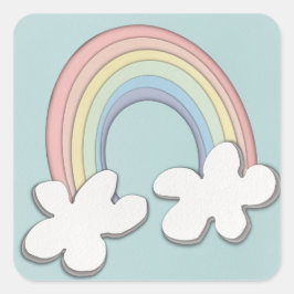 Papierregenbogen Quadratischer Aufkleber