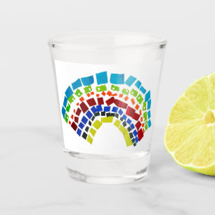 Papierregenbogen Schnapsglas