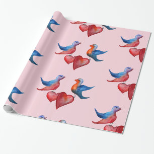 Papiers cadeaux Oiseaux de l'amour, Oiseaux à l'aq