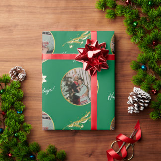 Papiers cadeaux verts personnalisés - Noël Ho