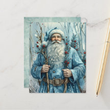Papiers de scrapbook de Noël Santa Bleu Caprice