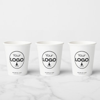 Papiers Tassen | Geschäft-Logo Moderne weiße Mark Pappbecher