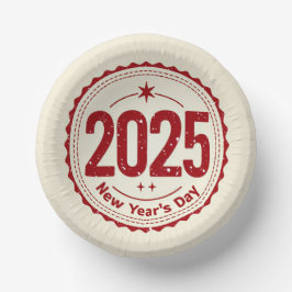 Papierschale für den Neujahrstag 2025 Pappteller
