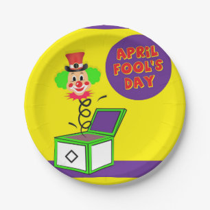 Papierschalen, Aprilscherz-Clown  Pappteller