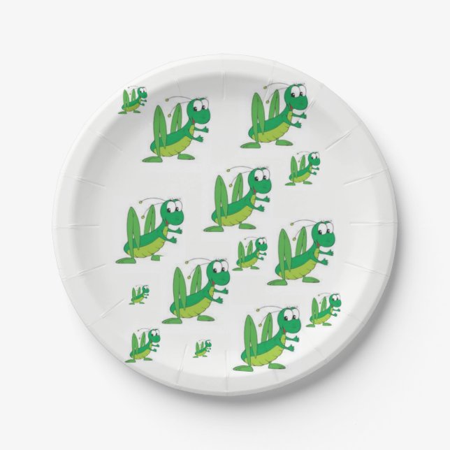 Papierschalen Grasshopper Pappteller (Vorderseite)