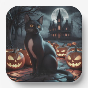 Papierschalen Serie 1 Schwarze Katze 21 Pappteller