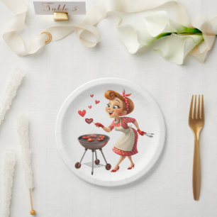 Papierschalen Valentinstag Kochen Rote Herzen Pappteller
