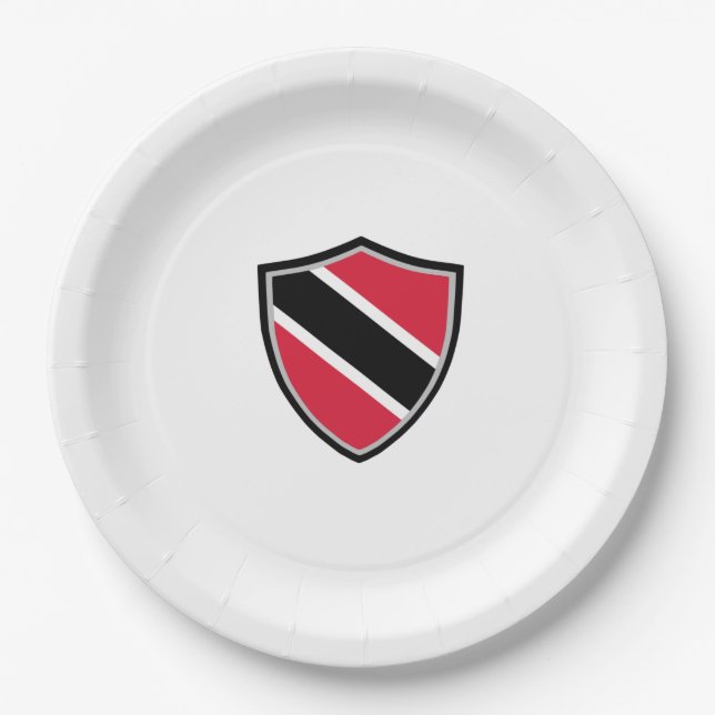 Papierschild für Trinidad und Tobago Pappteller (Vorderseite)