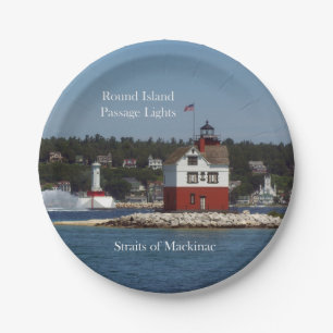 Papierschild "Round Island Passage Lights" Pappteller