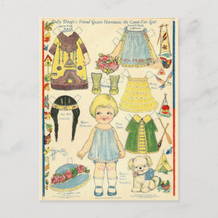 Papierschneiderpuppe mit Kleidung der indianischen Postkarte