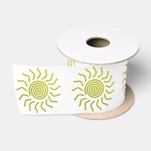 Papierschnitt Gelbe Sonnendrucke Satinband