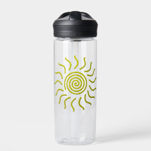 Papierschnitt Gelbe Sonnendrucke Trinkflasche