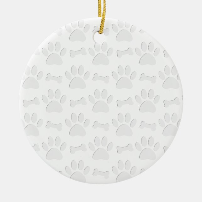 Papierschnitt von Hundeschleifen und Knochenmuster Keramikornament (Vorne)