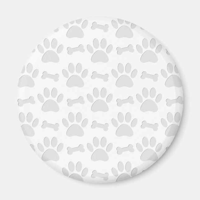 Papierschnitt von Hundeschleifen und Knochenmuster Magnet (Vorne)