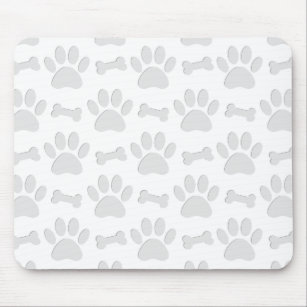 Papierschnitt von Hundeschleifen und Knochenmuster Mousepad
