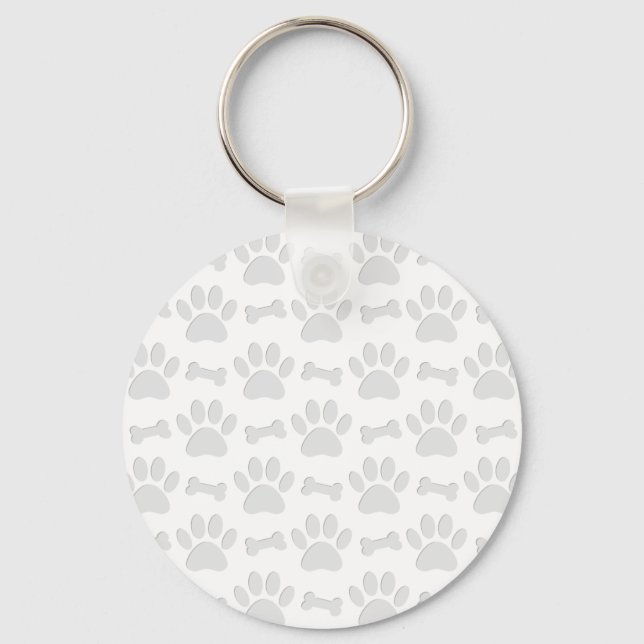 Papierschnitt von Hundeschleifen und Knochenmuster Schlüsselanhänger (Vorderseite)