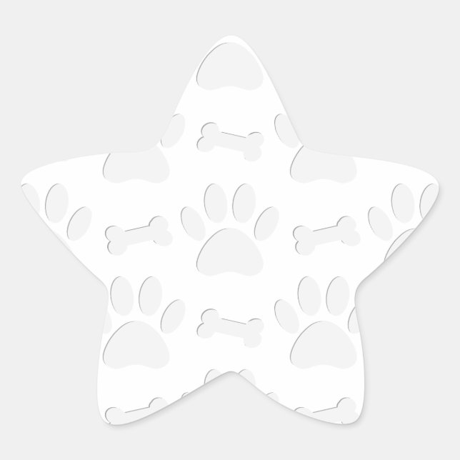 Papierschnitt von Hundeschleifen und Knochenmuster Stern-Aufkleber (Vorderseite)