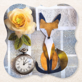 Papierschreibtisch-Unterlage mit Fuchs Untersetzer