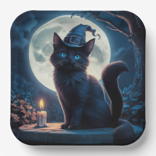 Papierschüsseln Serie 1 Schwarze Katze 13 Pappteller