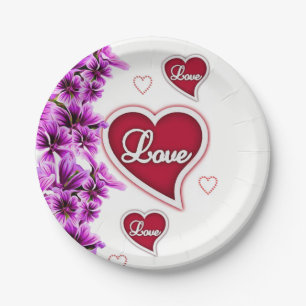 Papierschüsseln Valentinstag Pappteller