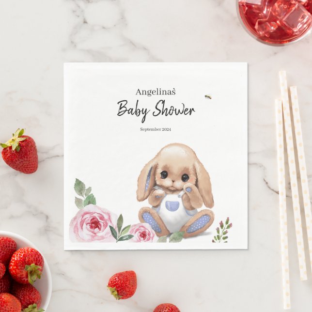 Papierserviette Babydusche mit niedlichem Design. (Beispiel)