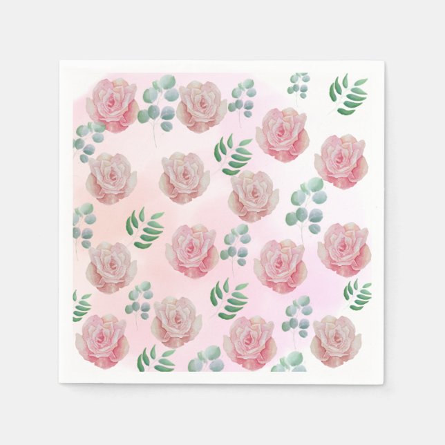 Papierservietten aus rosa Blume (Vorderseite)