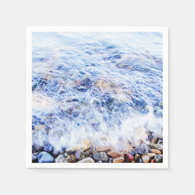 Papierservietten coole blaue Wasserwelle (Vorderseite)