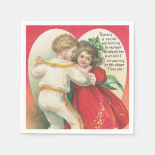 Papierservietten des Vintagen Valentine-Feiertags